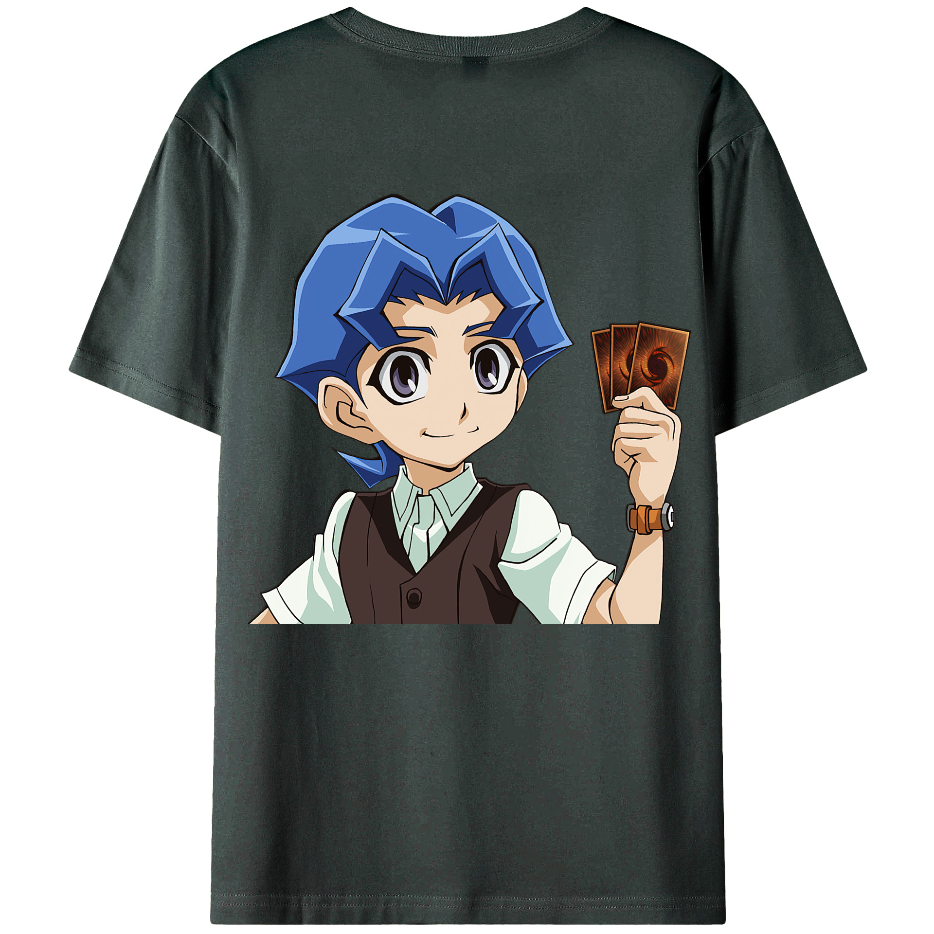 （画像用） 遊☆戯☆王 Yu-Gi-Oh! 綿100％ メンズ半袖Tシャツ（バックプリント） 通気性